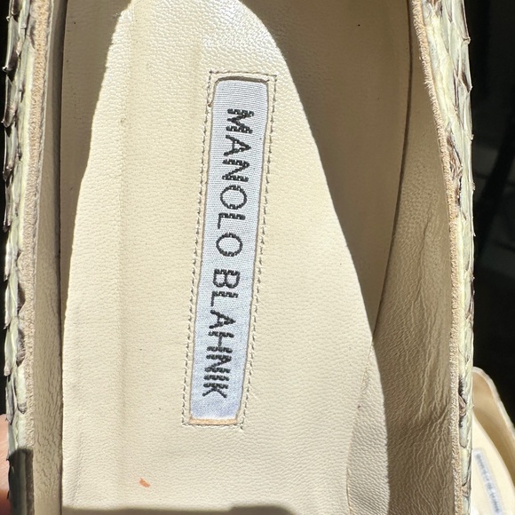 Manolo Blahnik Snake Skin Pump Size 38.5 - Picture 6 of 8